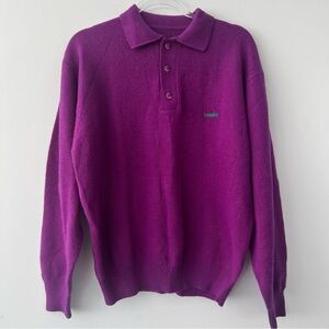 Vintage Bossini Lambswool blend polo collar sweater size M